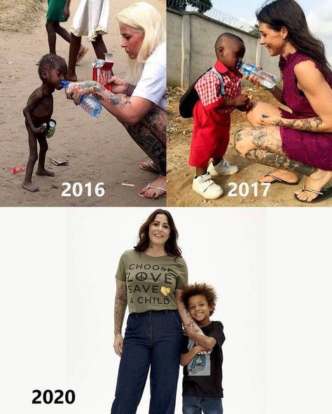 Some years back in Nigeria one naked and dying 2-year abandoned child was seen being fed by a lady charity-worker from Denmark - Anja Ringgren Lovén, that pic went viral on social media. She later adopted that child and named him Hope. Today, Hope looks like this 😍❤ Meaningful Pictures, Adoption Stories, Human Kindness, Mother Love, Success Habits, Faith In Humanity Restored, Humanity Restored, Choose Love, Cute Stories