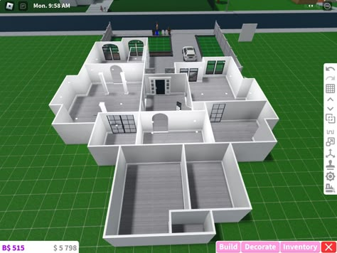 Bloxburg House Ideas 1 Story Layout 40k, Bloxbuger House Ideas Layout, One Story House Bloxburg, 40k Bloxburg House, Blocksberg House Ideas Layout, 1 Floor House Design, Bloxburg Houses Ideas, Bloxburg Blueprints 1 Story, Bloxburg House Layouts 40k