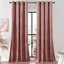 Pink Velvet Curtains, Curtains Grommet, Rose Curtains, Windows 1, Long Lights, Long Light, Drape Panel, Velvet Curtains, Colorful Curtains