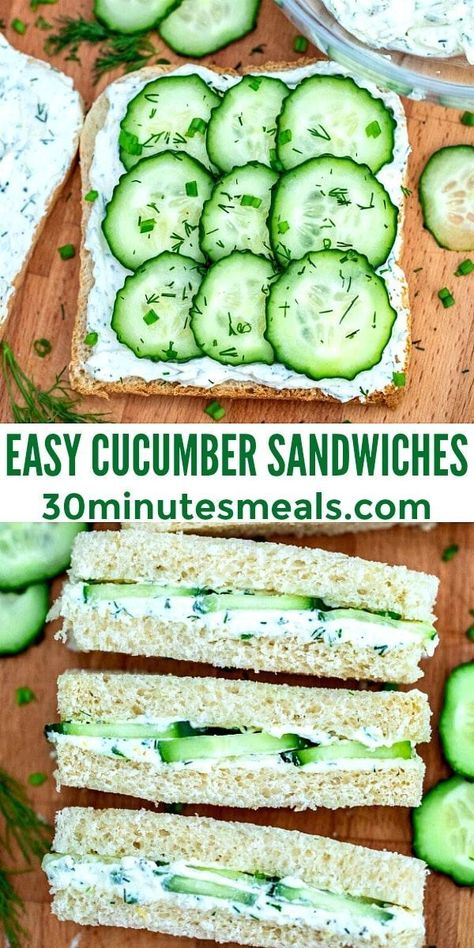 Cucumber Snack Ideas, Lunch Cucumber, Incredible Appetizers, Cucumber Snack, Recept Sandwiches, Sandwiches Lunch, Airplane Snacks, Cucumber Sandwiches Recipes, Veggie Sandwiches