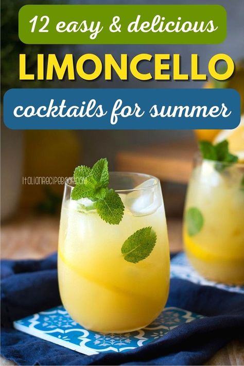 Lemon Mixed Drinks, Lunch Drinks Alcohol, Non Alcoholic Limoncello, Lemoncello Drink Ideas, Frozen Limoncello Drinks, Limoncello Recipes Desserts, Lemon Liquor Drinks, Lemoncello Cocktails Recipes, Limecello Cocktails