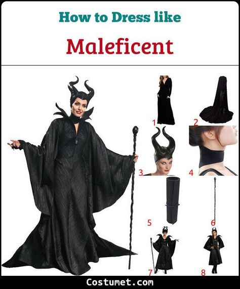 Maleficent Outfit Movie, Plus Size Maleficent Costume, Malfience Costume, Malifecient Costume Ideas, Malificent Fairy Costume Diy, Malefecint Costume, Malificent Fairy Costume, Long Black Dress Halloween Costume, Malificiant Costume