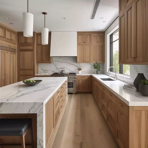 Modern Oak Kitchen, White Oak Kitchen, Oak Kitchen Cabinets, Transitional Decor Kitchen, New House - Kitchen, Roatan, Oak Kitchen, Kitchen Room Design, Kitchen Inspiration Design