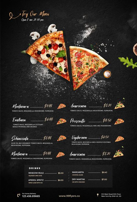 Restaurant Food Menu Free PSD Template Pizza Menu Design Templates, Restaurant Menu Template Free Editable, Pizzeria Menu Design, Pizza Menu Ideas, Pizza Menu Design Ideas, Pizza Menu Board, Resturant Menu, Pizza Menu Design, Pizzeria Menu