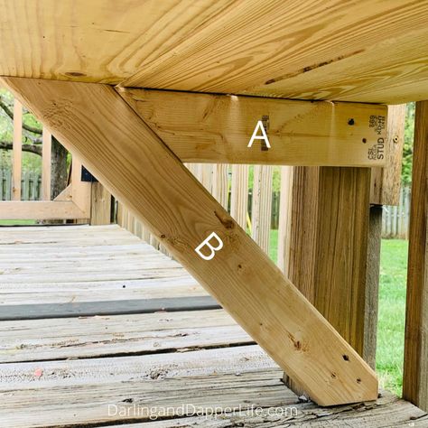 Diy Deck Seating, Deck Bench Railing Ideas, Bench Built Into Deck, Deck Railing Seating, Pergola Bench Ideas, Deck Benches Seating, Fun Deck Ideas, Built In Deck Bench Seating, Deck Seating Ideas Built Ins