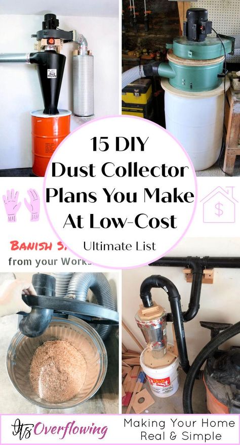 Build a See Through Cyclone Dust Separator Dust Collector Hose Storage, Diy Sawdust Collector, Diy Shop Vac Dust Collection System, Dust Extraction Workshop, Wood Shop Dust Collection Ideas, Small Shop Dust Collection System, Dust Collection System Woodworking, Sawdust Collection System Diy, Shop Vacuum System Dust Collector