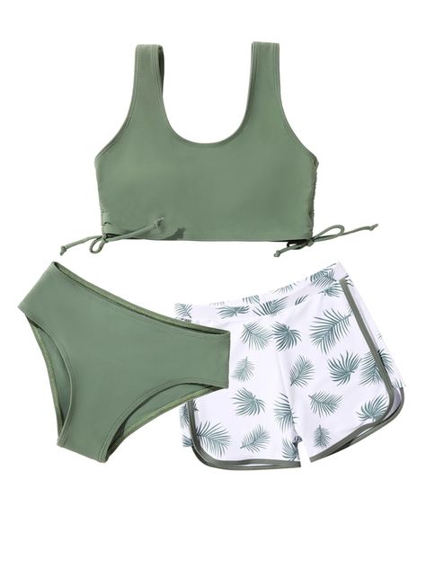 Summer Bathing Suits For Teens, Cute Swimming Suits For Teenagers, Cute Swimsuits For Teens, Swimsuits With Shorts, Sporty Bathing Suits, Pretty Swimsuits, Girls Pad, Girls Swim