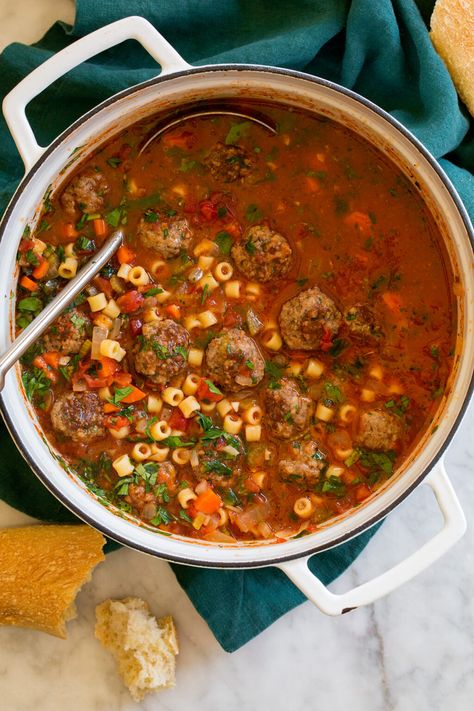 Turkey Meatball Soup, Meatball Soup Recipes, Frozen Pasta, Ditalini Pasta, How To Cook Meatballs, Vegetable Beef Soup, Meatball Soup, Cooking Classy, Turkey Meatballs