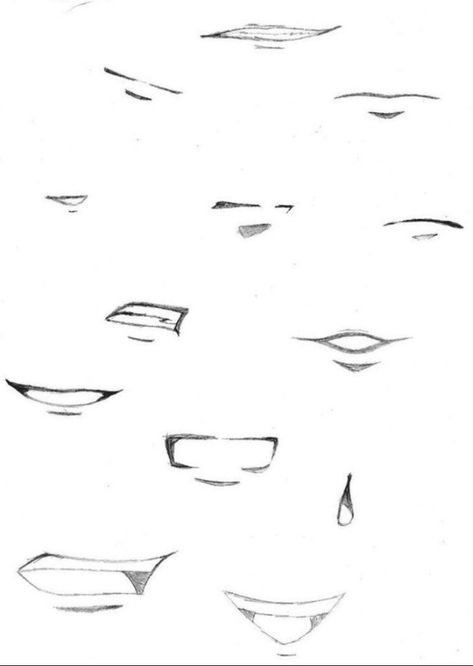 Black Manga Girl, Manga Mouth, Anime Mouth Drawing, Vampire Manga, Anime Mouths, Pink Manga, Base Anime, Drawing Face Expressions, Mouth Drawing