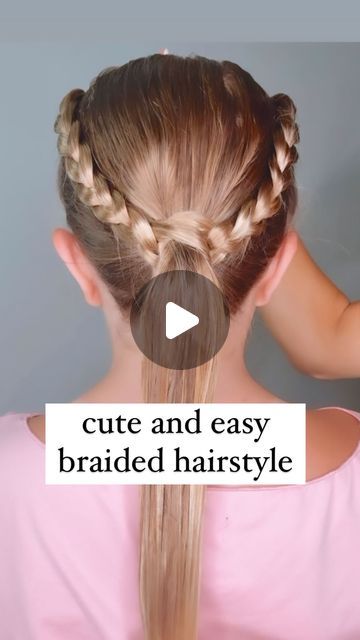 Audrey McClelland on Instagram: "CUTE AND EASY BRAIDED HAIRSTYLE 🩷 Here’s a pretty hairstyle I love doing in Victoria’s hair. It comes out looking cute and is great for any occasion.  . I will share the hair products that I love to use in Victoria’s that keep it smooth and healthy. . #hairdo #braidideas #braidinspo #braidinspiration #braid #simplehairstyles #simplehair #simplehairstyle #easyhairstyles #easyhairstyle #easyhairstylesforgirls #cutehairstyles #cutehair #hairvideo #hairideas #hairinspo #hairinspiration #hairvideos #hairidea #schoolhairstyles #schoolhair #hairstyles #hair #hairstyle #hairtutorial #hairtutorials" Easy Braided Hairstyle, Pretty Braid, Braided Hairstyles For School, Girls Hairdos, Middle Hair, Easy Hairstyles For Kids, Gymnastics Hair, Girl Hair Dos, Pretty Braids