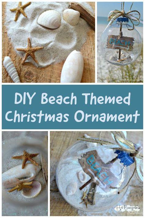 Beach Theme Xmas Ornaments, Beachy Christmas Ornaments Diy, Christmas Beach Crafts Diy, Shell Christmas Ornaments Diy Seashell Crafts, Nautical Christmas Ornaments Diy, Beach Christmas Diy, Homemade Beach Christmas Ornaments, Diy Ocean Ornaments, Diy Beachy Christmas Ornaments