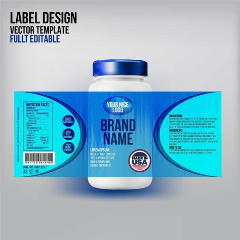 Medicine Label, Pill Packaging, Bottle Lables, Labels Printables Free Templates, Package Template, Free Label Templates, Packaging Template Design, Create Labels, Flyers Design