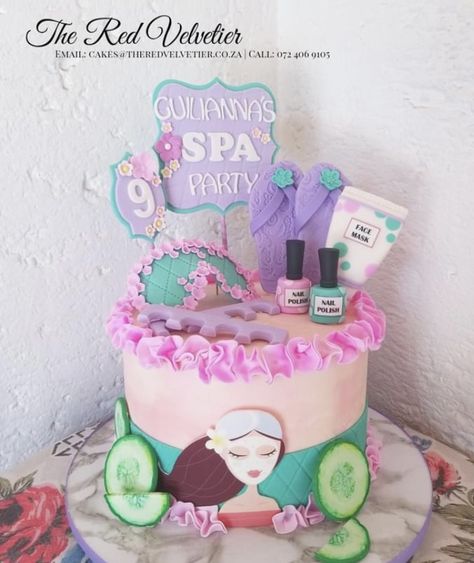 Spa Birthday Cake, Spa Cupcakes, Spa Cake, Butterfly Theme Party, Spa Birthday, Cupcake Cake Designs, Butterfly Party, Themed Birthday Cakes, Cake Display