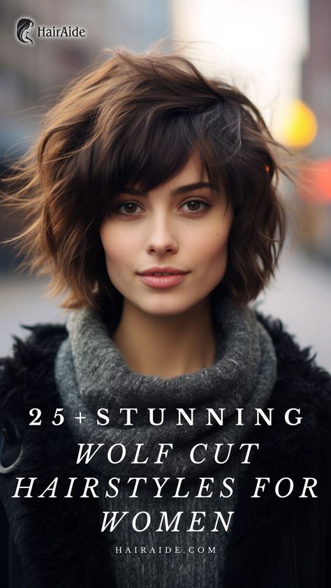 Wolf Cut With Curtain Bangs Mullet Cut, Shaggy Hair, Chin Length Hair, Shag Hairstyles, Wolf Cut, Short Wavy Hair, Shag Haircut, Short Hair Haircuts, Long Hair Cuts