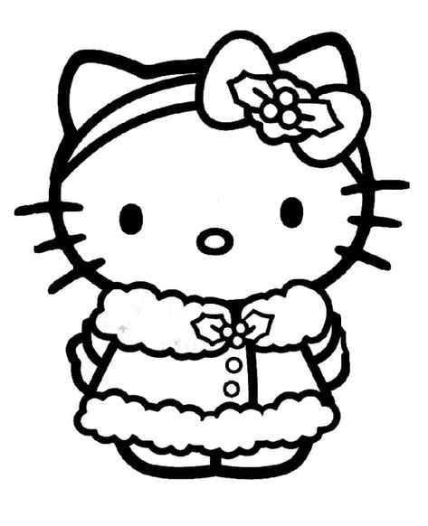 Printable Hello Kitty, Hello Kitty Invitations, Minnie Mouse Coloring Pages, Hello Kitty Imagenes, Hello Kitty Colouring Pages, Hello Kitty Printables, Christmas Coloring Sheets, Printable Christmas Coloring Pages, Helix Piercings