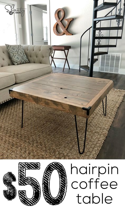 Hairpin Leg Coffee Table, Hairpin Coffee Table, Crate Coffee Table, Shanty 2 Chic, Diy Coffee Table, Hairpin Legs, Diy Coffee, Diy Table, My New Room