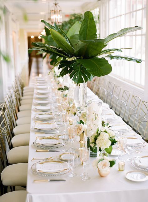 Green and Gold Estate Wedding - Inspired by This Long Table, Place Settings, The Table, White Flowers, Flowers, Green, Gold, White