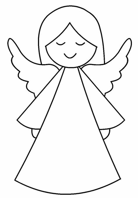 Easy Angel Drawings, How To Draw An Angel, Angel Line Drawing, Angel Template, Holiday Drawings, Angel Outline, Learning Mathematics, Angel Drawing, Christmas Embroidery