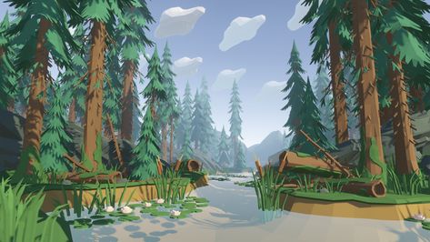 ArtStation - Polygon Pine Forest Forest Games, 3d Tree, Dreamcore Weirdcore, Industrial Photography, Low Poly Models, Game Background, Watch Tower, Fantasy Adventure, Pine Forest