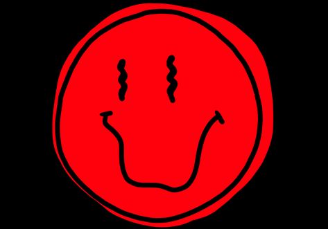 Trippy Smiley Face, Red And Black Aesthetic, Smiley Face Sticker, Neon Red, Face Stickers, Patches Jacket, Red Wallpaper, Red Aesthetic, Smiley Face