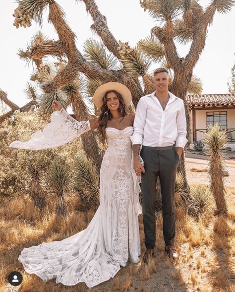 Bohemian Lace Wedding Dress, Southwestern Wedding, Rue De Seine Bridal, Joshua Tree California, Bohemian Wedding Dress Lace, Rainbow Wedding, Boho Wedding Decorations, Bohemian Wedding Dress, Bohemian Bride