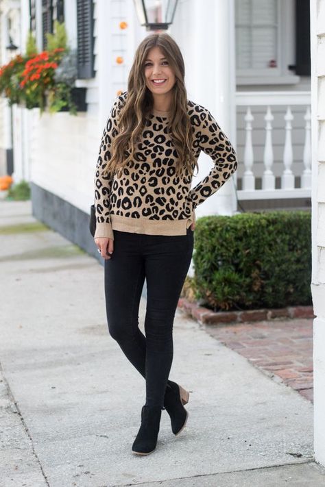 Animal Print Sweater Outfit, Leopard Print Sweater Outfit, Leopard Print Shirt Outfit, Leopard Sweater Outfit, Print Sweater Outfit, Animal Print Sweater, Leopard Outfits, Mix Match Outfits, Animal Print Outfits