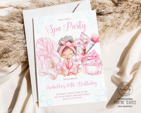 Spa Invitations, Glamour Birthday Party, Glamour Birthday, Spa Birthday Invitations, Spa Birthday Party Invitations, Spa Party Invitations, Third Birthday Invitations, Spa Girl, Spa Birthday Parties