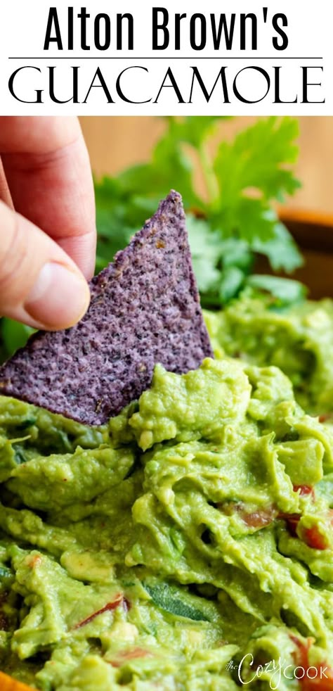 This easy homemade Guacamole recipe from Alton Brown is the best you'll ever try! Pair it with some salsa and crunchy tortilla chips for dipping and enjoy the fresh flavors of summer! #guacamole #altonbrown #dip #avocado Homemade Guacamole Recipe, Guacamole Recipe Easy, Salsa Guacamole, Brown Recipe, Best Guacamole Recipe, Easy Guacamole, Alton Brown, Homemade Guacamole, Guacamole Recipe