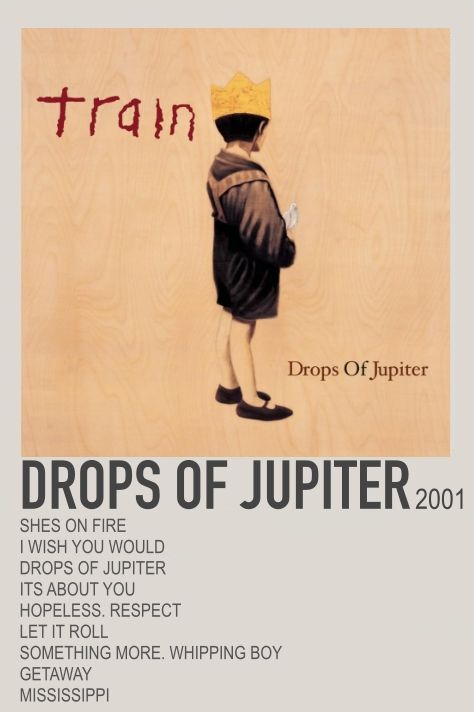 drops of Jupiter train minimalist alternative poster album Train Band Poster, Train Drops Of Jupiter, Jupiter Poster, College Posters, Minimalist Album Poster, Train Band, Room Redecorating, Dorm Prints, Train Music