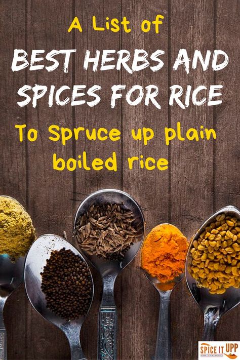 Spices For Rice, Spicy Fried Rice Recipe, Rice Dishes Healthy, Spicy Fried Rice, Essential Spices, Rice Spices, Spiced Rice, Mediterranean Spices, Harvesting Herbs