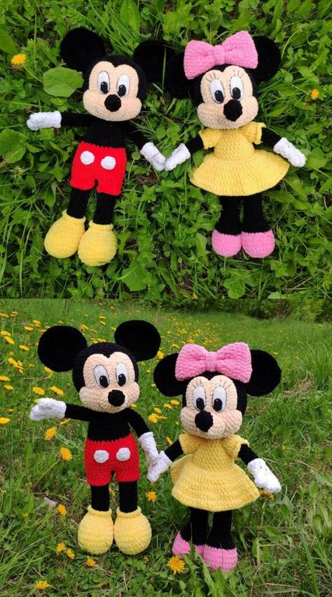 Mouse Amigurumi Free Pattern, Minnie Mouse Crochet, Crochet Mickey Mouse, Lidia Crochet Tricot, Minnie Mouse Doll, Mouse Amigurumi, Mouse Crochet, Disney Crochet Patterns, Mouse Pattern