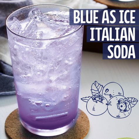 Blue as Ice Italian Soda | RECIPES French Vanilla Syrup, Italian Soda, Blueberry Syrup, Soda Recipe, Vanilla Syrup, Sparkling Water, Stirling, French Vanilla, Slushies