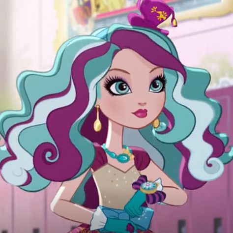 Maddie Hatter Icon, Maddy Hatter Ever After High, Maddie Ever After High, Madeline Hatter Icon, Maddy Hatter, Maddie Hatter, Cartoon Live, Madeline Hatter, Cerise Hood