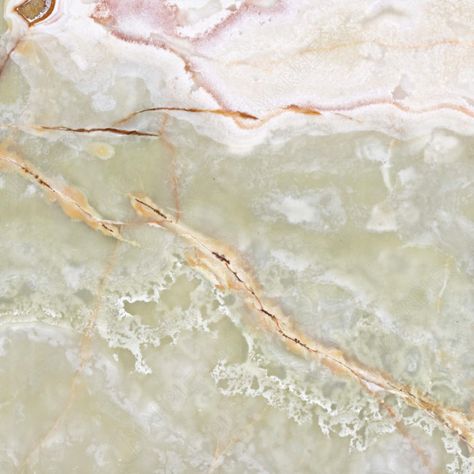 Light Green onyx is an exotic onyx with golden brown veining and appealing textures. Portions of this stone are semi-translucent and can be backlit for a breathtaking visual effect. Onyx is ideal for master bathroom vanity tops, hot tub surrounds, fireplace surrounds and can also be used as a standalone piece of art. Light Green onyx is one of the most beautiful natural stones on the planet. Incorporating it into your home in the form of a master bathroom vanity top, hot tub surround, fireplace Onyx Countertops, Porcelain Countertops, Hot Tub Surround, Diy Dining Table, White Onyx, Kitchen Marble, Nature Indoors, Green Marble, Green Quartz