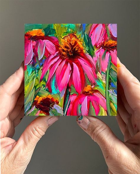 Square Flower Painting, How To Paint Roses Acrylics, Kim Smith Art, Trending Art 2024, Paint Along, Small Square Paintings, Small Oil Paintings, Floral Art Paintings Acrylics, Square Painting Ideas