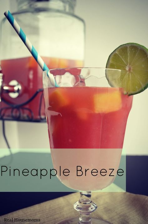 Pineapple Breeze | Real Housemoms | This is the perfect summertime drink by the pool Pineapple Drink, Happy Drink, Pineapple Rum, Summertime Drinks, Fruity Drinks, Cranberry Juice, Adult Drinks, Non Alcoholic Drinks, Party Drinks