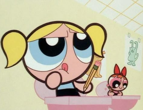 during exam Powerpuff Girls Cartoon, The Powerpuff Girls, The Powerpuff, Girls Cartoon, Powerpuff Girls, Cartoon Character, We Heart It, Bubbles, Lost