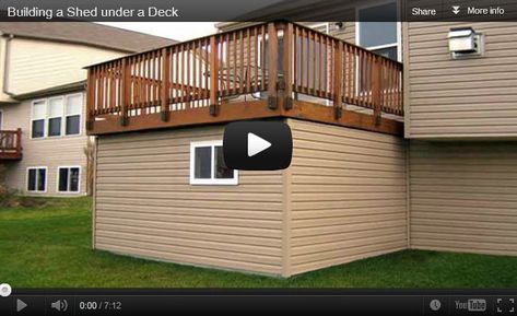 under deck storage ideas | Finally shot a video of my shed under my deck…. Shed Under Deck, Under Deck Storage, Fences Ideas, Deck Building Plans, Outdoor Improvements, Building A Storage Shed, Under Deck, Yard Deck, Deck Storage