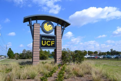 The University of Central Florida University Of Central Florida Aesthetic, Ucf Aesthetic, Florida Wallpaper, College Prints, Florida College, Florida Aesthetic, College Vision Board, College Architecture, Good Knight