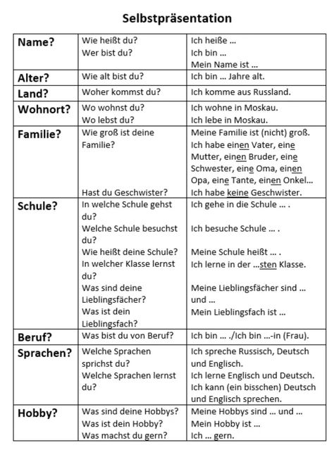 German Tenses Chart, German A2, Learning German Worksheets, German Phrases Learning, German Resources, Study German, Foreign Language Teaching, German Study, German Phrases