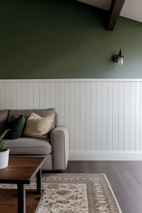 15+ Fresh Shiplap Wall Concepts to Refresh Your Living Room - H.M.G Grey Shiplap, Wall Behind Sofa, Ranch Bedroom, Gray Shiplap, Painting Shiplap, Small Basement Remodel, Wall Insert, Light Colored Furniture, Shiplap Accent Wall