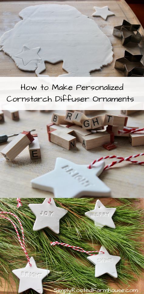 These diffuser ornaments made with cornstarch are as versatile as they are simple. Just 3 ingredients, plus your favorite essential oils! #christmasornament #ornament #diffuserornament #diffuser #diyornament #essentialoildiffuser #essentialoil #cornstarchornament #cornstarch Cornstarch Christmas Ornaments, Cornstarch Ornaments Recipe, Corn Starch Ornament, Corn Starch Crafts, Cornstarch Ornaments, Hygge Crafts, Old Christmas Decorations, Cornstarch Dough, Gingerbread Person