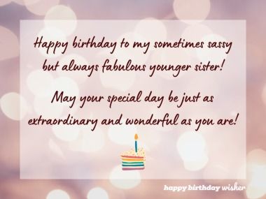 Birthday Captions For Younger Sister, Special Birthday Wishes For Sister Funny, Happy Birthday Younger Sister, Younger Sister Birthday Quotes, Birthday Wishes For Younger Sister, Birthday Caption For Sister, Happy Birthday Captions, Funny Birthday Message, Happy Birthday Sister Quotes