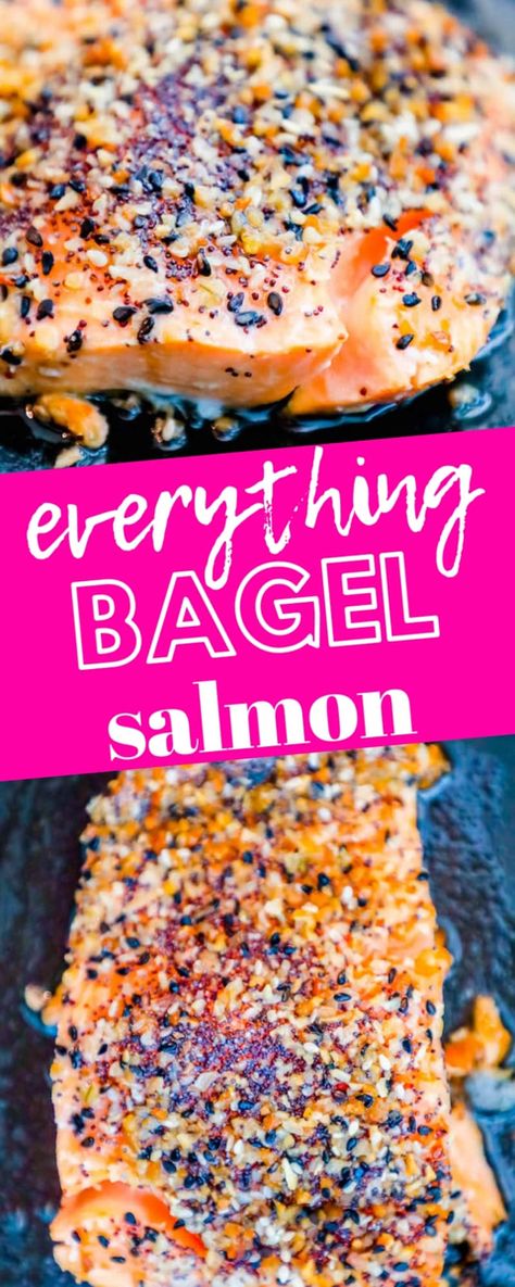 Everything Salmon, Everything Bagel Salmon, Dessert Chef, Garlic Butter Salmon, Butter Salmon, Easy Fish Recipes, Bagel Seasoning, Easy Baked Salmon, Baked Salmon Recipes