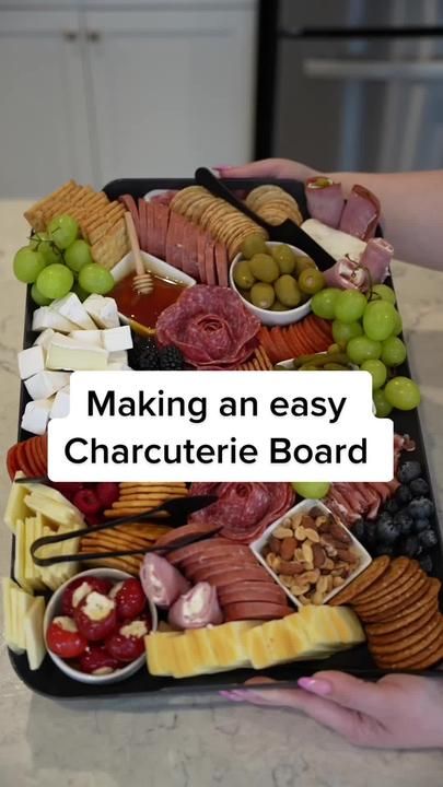 Easy Charcuterie Board, Easy Charcuterie, Sarah Rae, Charcuterie Recipes, Best Cheese, Cured Meats, Fresh Fruits, Tiktok Video, How To Make Cheese