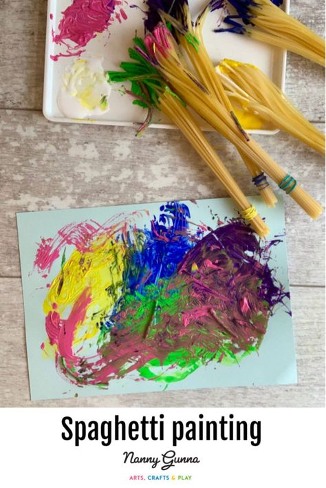 Spaghetti Painting, January Lesson Plans, Diy Busy Board, Painting Activities, Messy Play, Pouring Painting, Toddler Learning Activities, All Kids, Toddler Learning