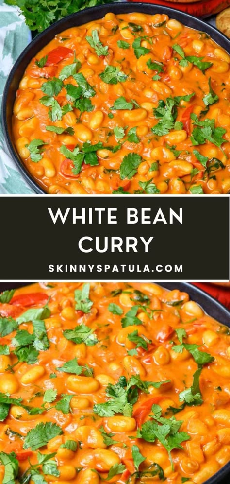 White Bean Curry Recipe White Bean Baked Beans, Indian Beans And Rice, White Bean Risotto, Buffalo White Beans, White Kidney Bean Recipes Indian, Coconut Bean Curry, Best White Beans Recipe, White Bean And Lentil Soup, Recipes White Beans