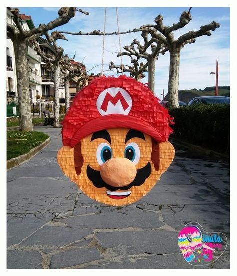 Super Mario party supplies - pinata | CatchMyParty.com  #catchmyparty #partyideas #supermarioparty #boybirthdayparty #supermariopartysupplies #supermariopinata #supermariopartydecoration Super Mario Party Favors, Super Mario Cupcakes, Super Mario Invitation, Mario Brothers Birthday Party, Mario Bros Cake, Super Mario Bros Birthday Party, Super Mario Bros Party, Birthday Pinata, Mario Bros Birthday