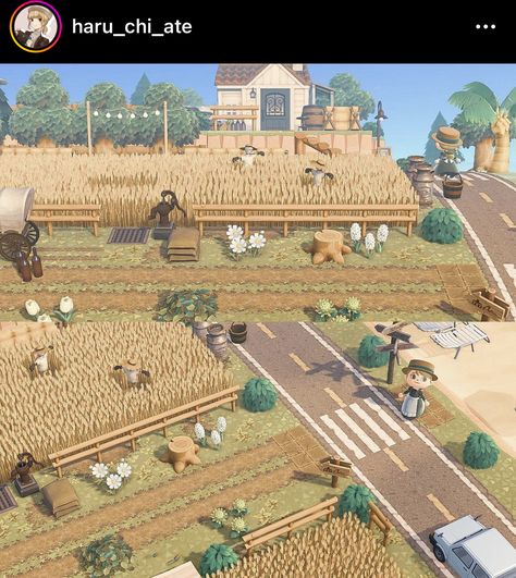 Animal Crossing Rural Island, Acnh Rural Entrance, Acnh Farm Town, Rural Acnh Island, Dirt Road Acnh, Animal Crossing Small Town, Acnh Small Town Theme, Acnh Suburban Island, Acnh Railroad