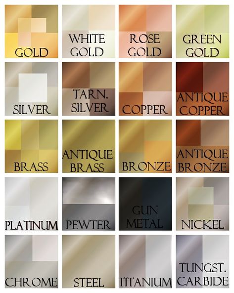 Mixed Metal Color Palette, Gold Silver Bronze Color Palette, Metallic Colors Palette, Metallic Color Palette Colour Schemes, Brass Color Palette, Metallic Color Palette, Bronze Color Palette, Copper Colour Palette, Color Palette Interior Design